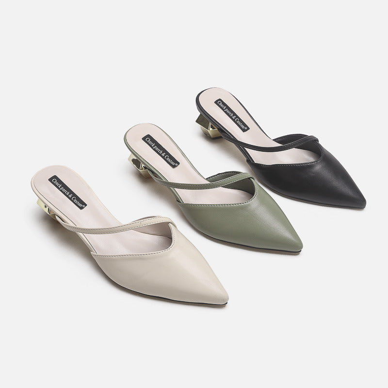 Damen Sling-Pumps mit einzigartigem geometrischen Absatzdesign R&B