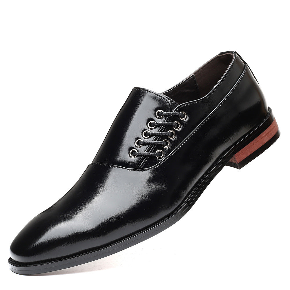 Damen Elegante Hochglanz-Leder Schnürschuhe mit modischen Akzenten R&B