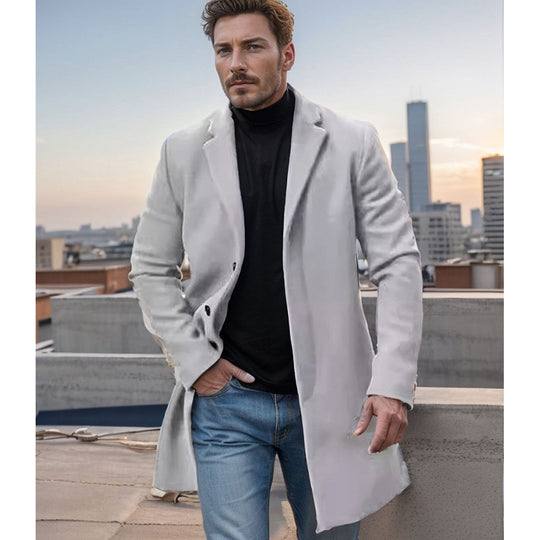 Herren Eleganter Wollmantel mit hochwertiger Verarbeitung R&B