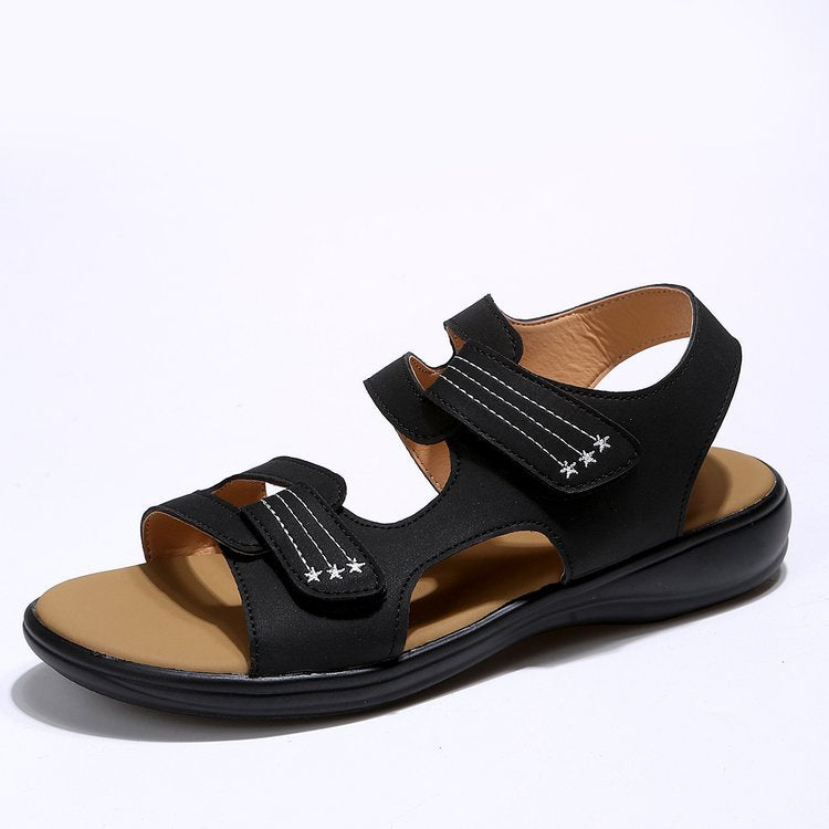 Damen Komfortable Sandalen mit verstellbaren Klettverschlüssen und anatomischem Fußbett R&B