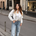 Damen modische Sweatjacke im sportlichen Stil mit Knopfleiste R&B