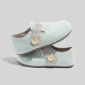 Damen Clogs mit weichem Innenfutter und dekorativem Knopfverschluss