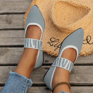 Damen Ballerinas mit elastischem Riemen und atmungsaktiver Oberflächenstruktur R&B