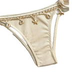 Damen Triangel-Bikini mit verspielten Detailbändern und eleganter Verzierung R&B