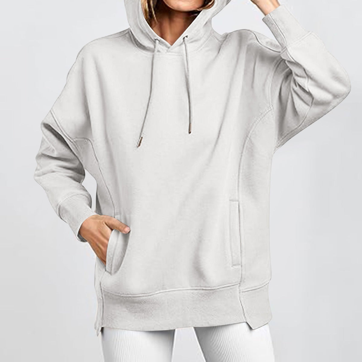 Damen Oversized Kapuzenpullover mit Taschen und Kängurustil R&B