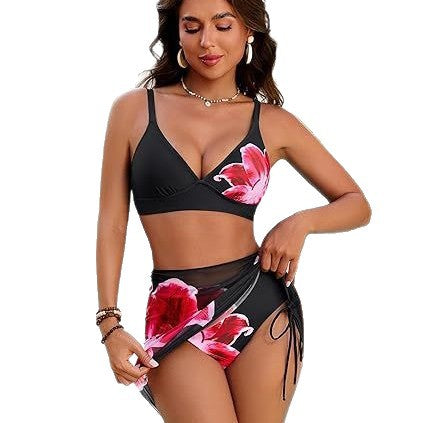 Damen Hochgeschnittener Bikini mit Wickelrock R&B