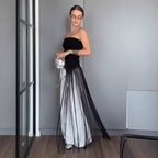 Damen Maxikleid mit schimmerndem Fransen-Design R&B