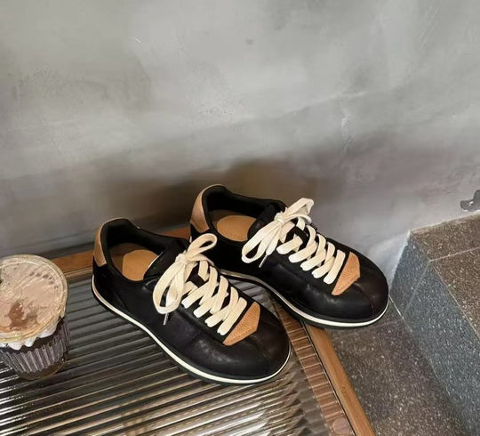 Damen lässige Sneakers im Retro-Stil mit hochwertiger Lederverarbeitung R&B