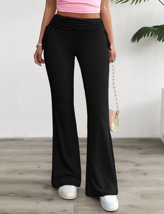 Damen Bequeme Palazzo-Hose mit elastischem Bund und lässigem Schnitt R&B