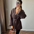 Damen gemütlicher Strickmantel R&B