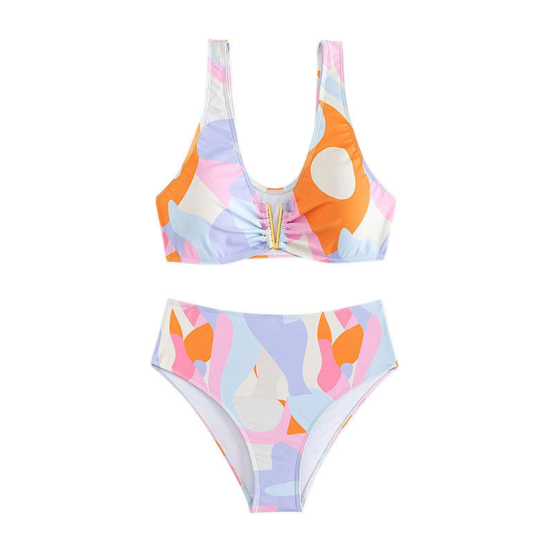Damen Bikini-Set mit verspieltem Schnitt und hohem Taillendesign R&B