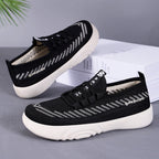 Damen Leichte Freizeit Sneakers mit elastischem Strickdesign und rutschfester Sohle R&B