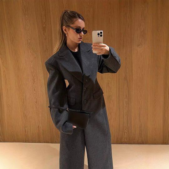Damen eleganter Oversized-Mantel R&B
