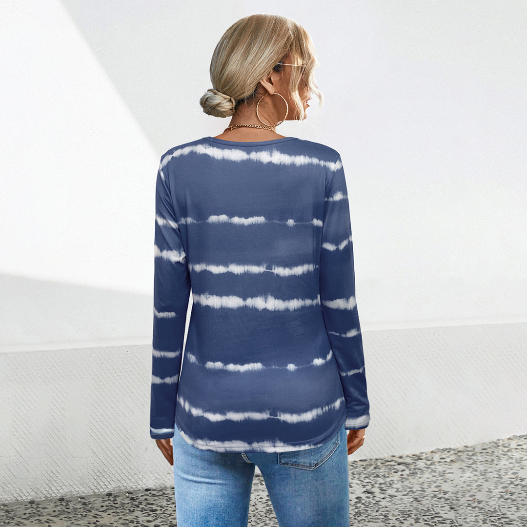 Damen Langarmshirt mit modernem Batikmuster R&B