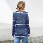 Damen Langarmshirt mit modernem Batikmuster R&B