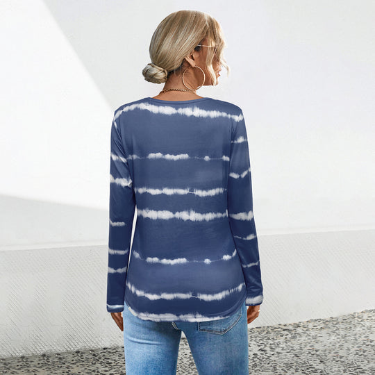 Damen Langarmshirt mit modernem Batikmuster R&B
