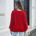 Damen Chic-Strickpullover mit strukturiertem Wellenmuster R&B