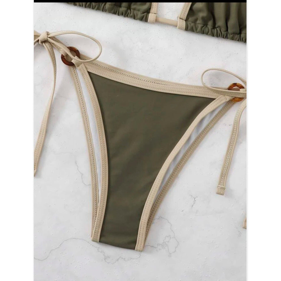 Damen Triangel-Bikini mit verstellbaren Bändern und eleganten Akzenten R&B