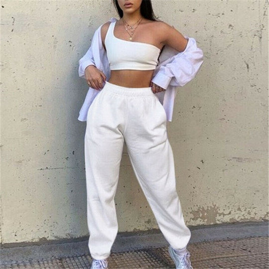 Damen Sportliche Sweathose mit elastischem Bund und lässigem Schnitt R&B