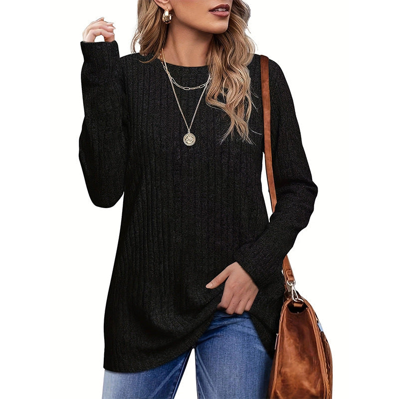 Damen Langarmstrickpullover mit strukturiertem Rippdesign R&B