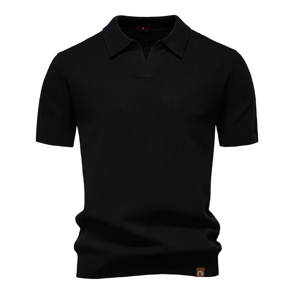 Herren Kurzärmliges Polo-Shirt mit strukturiertem Design R&B