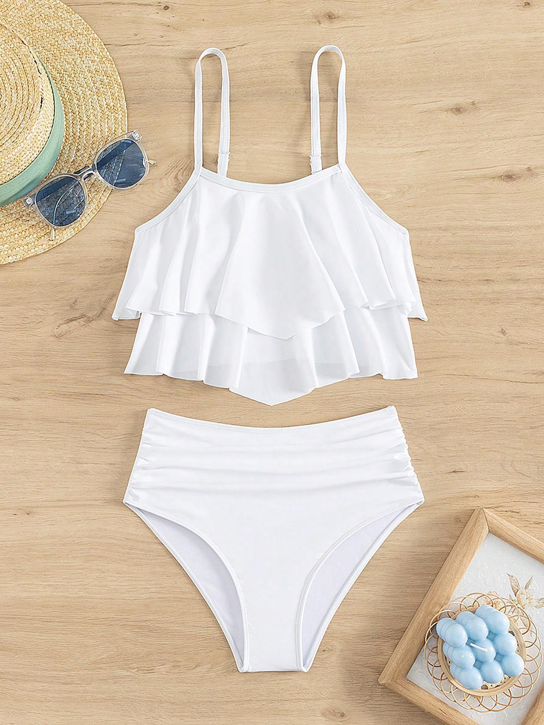Damen Bikini-Set mit voluminösem Rüschendesign R&B