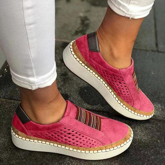 Damen Atmungsaktive Slip-On Sneakers mit modischem Lochdesign R&B
