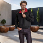 Herren leichte Freizeitjacke mit Stehkragen und elastischen Bündchen R&B