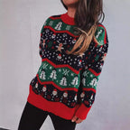 Damen Weihnachts-Pullover mit festlichem Design und verspielten Motiven R&B