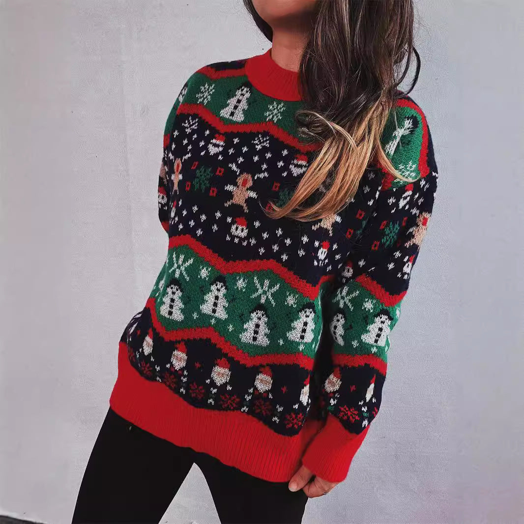 Damen Weihnachts-Pullover mit festlichem Design und verspielten Motiven R&B