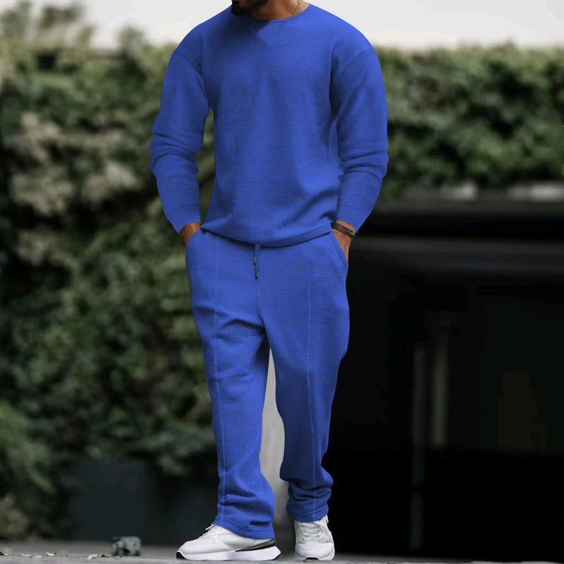 Herren lässiges Sweatshirt und Jogginghose Set mit strukturiertem Stoff R&B