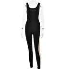 Damen Sportlicher Langarm-Overall mit seitlichen Cut-Outs und konturierendem Design R&B