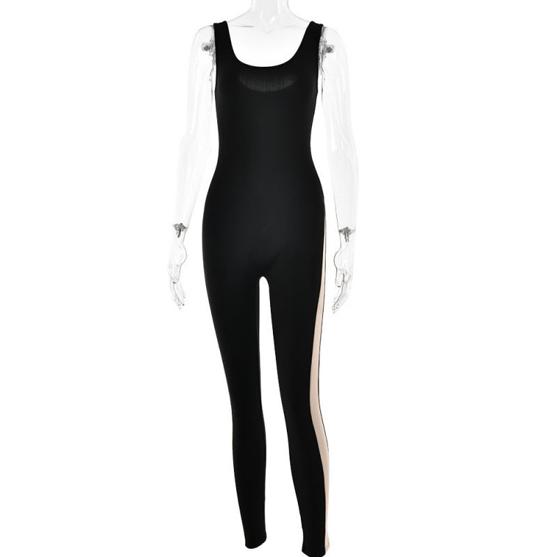 Damen Sportlicher Langarm-Overall mit seitlichen Cut-Outs und konturierendem Design R&B