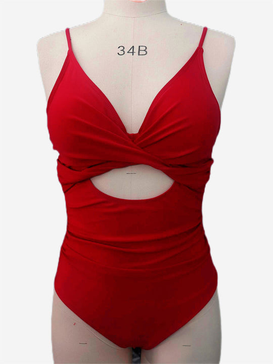 Damen Eleganter Einteiler-Badeanzug mit modischem Cut-Out R&B