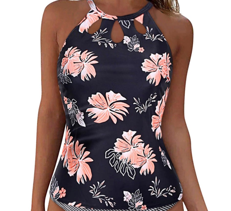 Damen Sportliches Tankini-Oberteil mit modischem Rundhalsausschnitt und Cut-Outs R&B