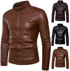 Herren Kunstleder Bikerjacke mit aufregenden Details und modernem Schnitt