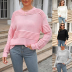 Damen leichter Pullover mit strukturiertem Strickdesign R&B