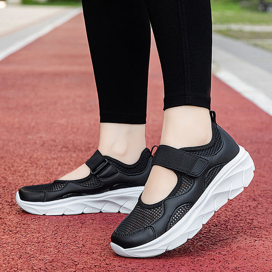 Damen modische Sneakers mit atmungsaktiver Mesh-Oberfläche und praktischem Klettverschluss R&B