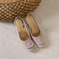 Damen Slingback-Pumps mit quadratischer Schuhspitze und modischem Riemendesign