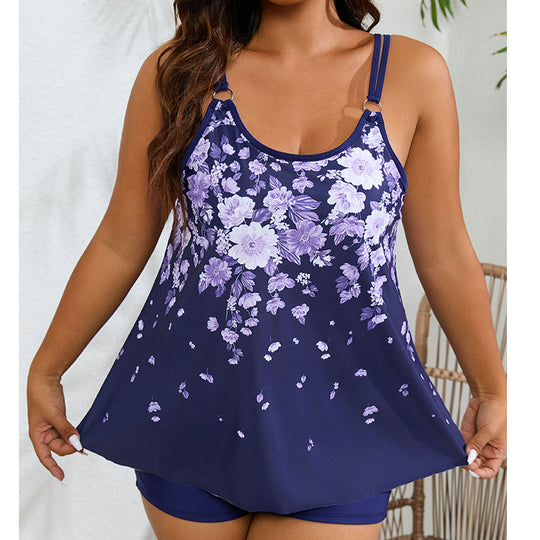 Damen Sportlicher Tankini-Badeanzug mit floralem Design und modischem Schnitt R&B