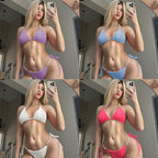 Damen Triangel-Bikini mit luxuriöser Perlenverzierung R&B