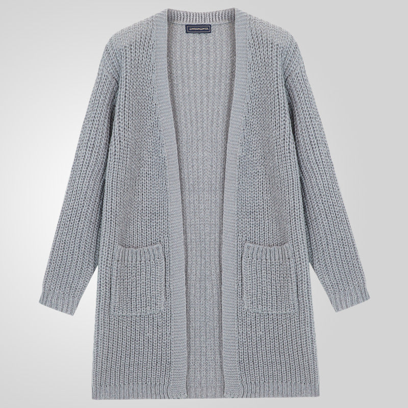 Herren Großer Strickcardigan mit tiefem Schnitt und strukturiertem Design R&B