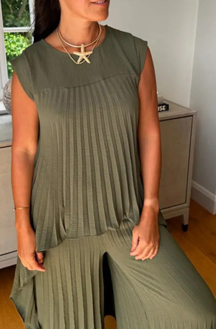 Damen Plissee Maxikleid mit elegantem Schnitt und fließender Silhouette R&B