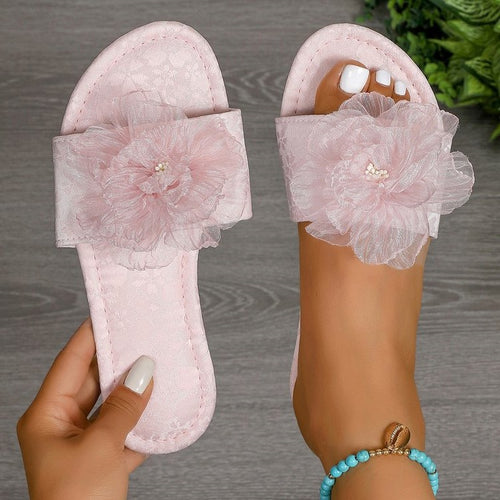 Damen Freizeit-Sandalen mit modischen Blumenapplikationen R&B