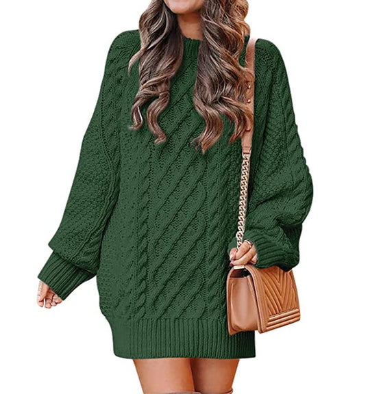 Damen Großer Strickpullover mit Zopfmuster und lässigem Schnitt R&B