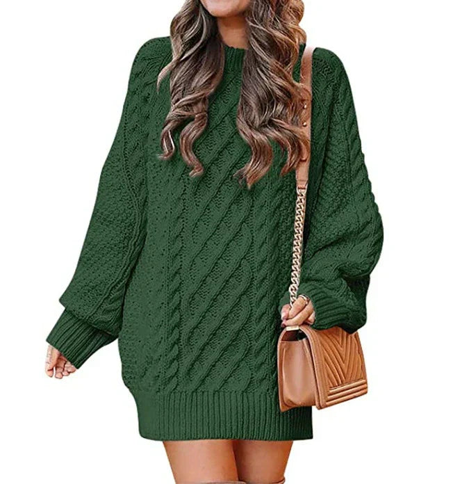 R&B | Gestricktes Damen Mini Pullover Kleid mit Langen Ärmeln