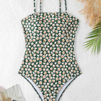 Damen Einteiliger Badeanzug mit floralem Design und verstellbaren Trägern R&B