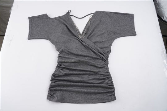 Damen Wickeloberteil mit asymmetrischem Schnitt und Rüschendetails R&B
