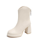 Damen eleganter und edler Ankle Boot mit blockiertem Absatz und Reißverschluss R&B