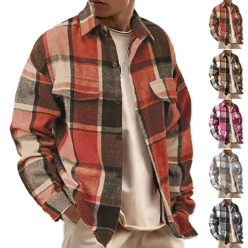 Herren kariertes Flanellhemd R&B